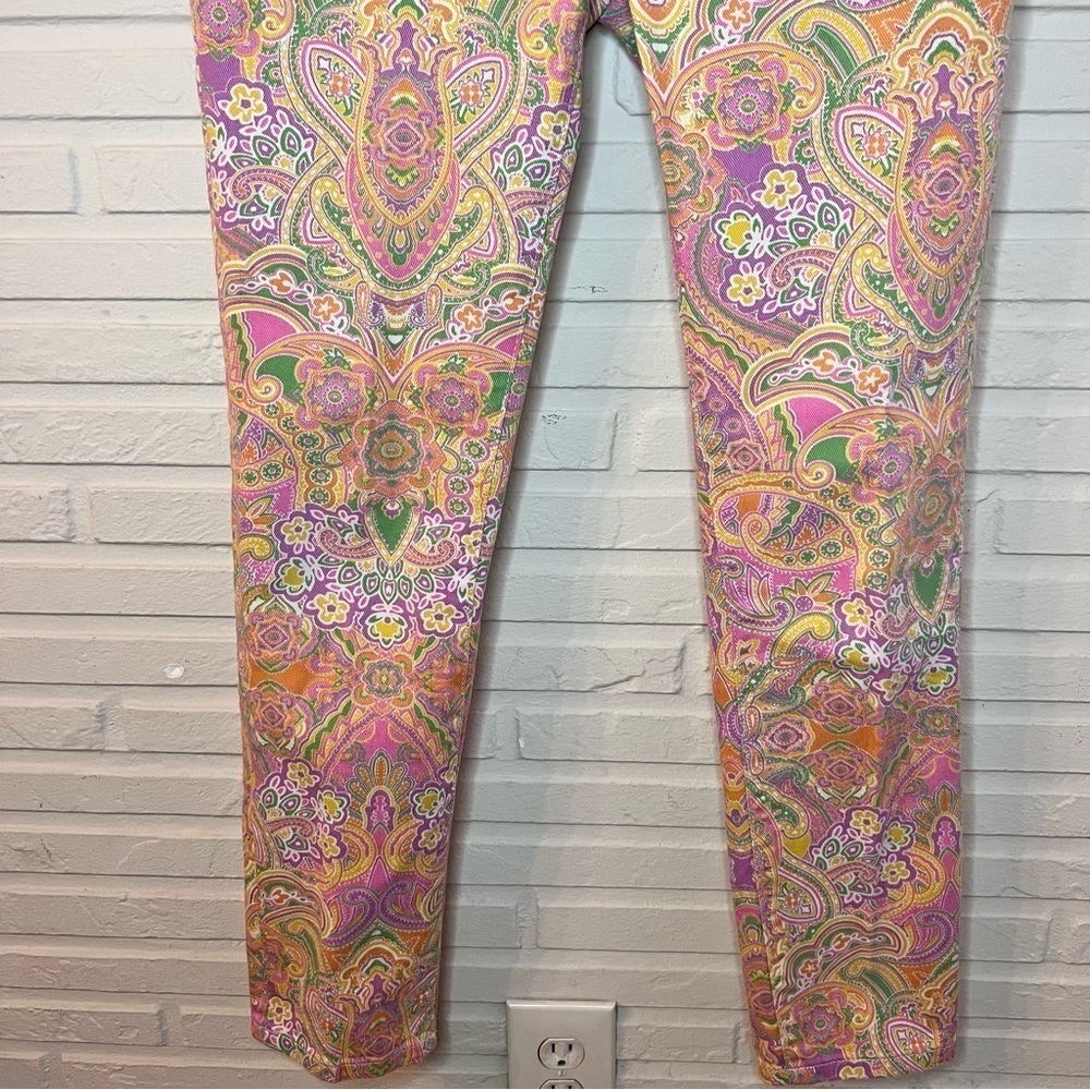 Chaps Pastel Paisley Slimming Fit Cotton Stretch Jeans, Women’s Size 4 - Picture 2 of 9